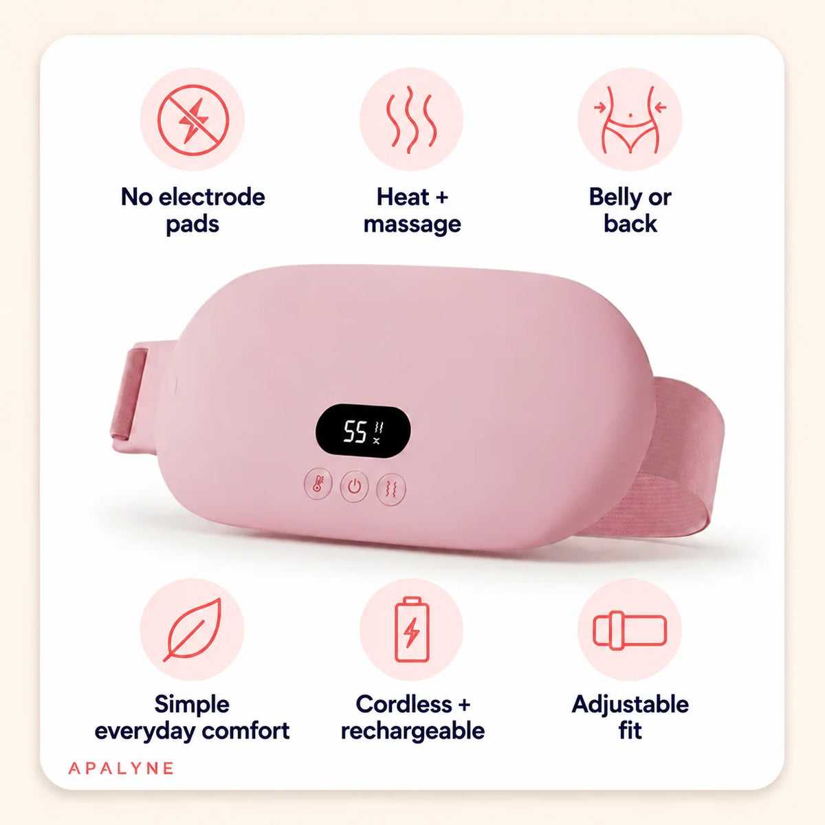 Apalyne - Wearable Heat & Massage for Period-Day Comfort