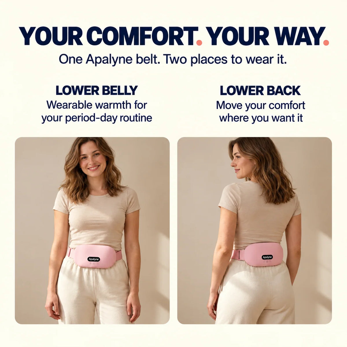 Apalyne - Wearable Heat & Massage for Period-Day Comfort